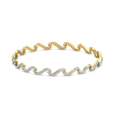 Stylish Loop Diamond Bangles In Pure Gold By Dhanji Jewels