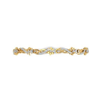 Floral League Diamond Bangles In Pure Gold By Dhanji Jewels