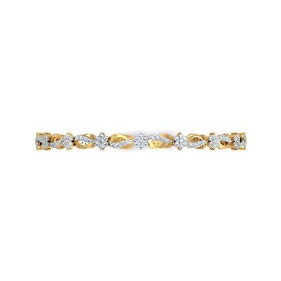 Lustrous Floral Diamond Bangles In Pure Gold By Dhanji Jewels
