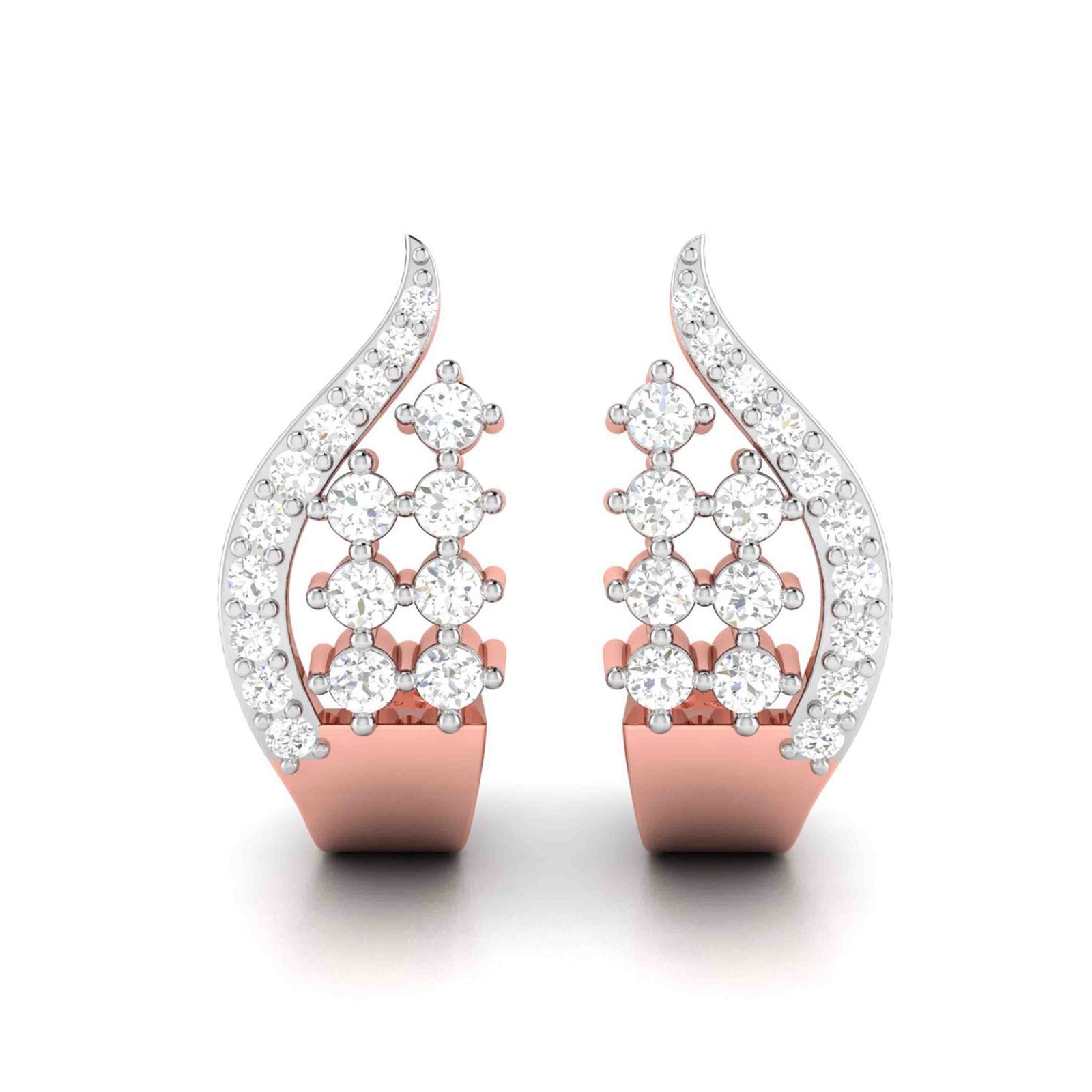Side Blaze Diamond Earring In Pure Gold By Dhanji Jewels