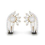Flourishing Flower Diamond Earring In Pure Gold By Dhanji Jewels