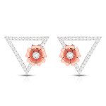 Upside Down Pyramid Flora Diamond Earring In Pure Gold By Dhanji Jewels