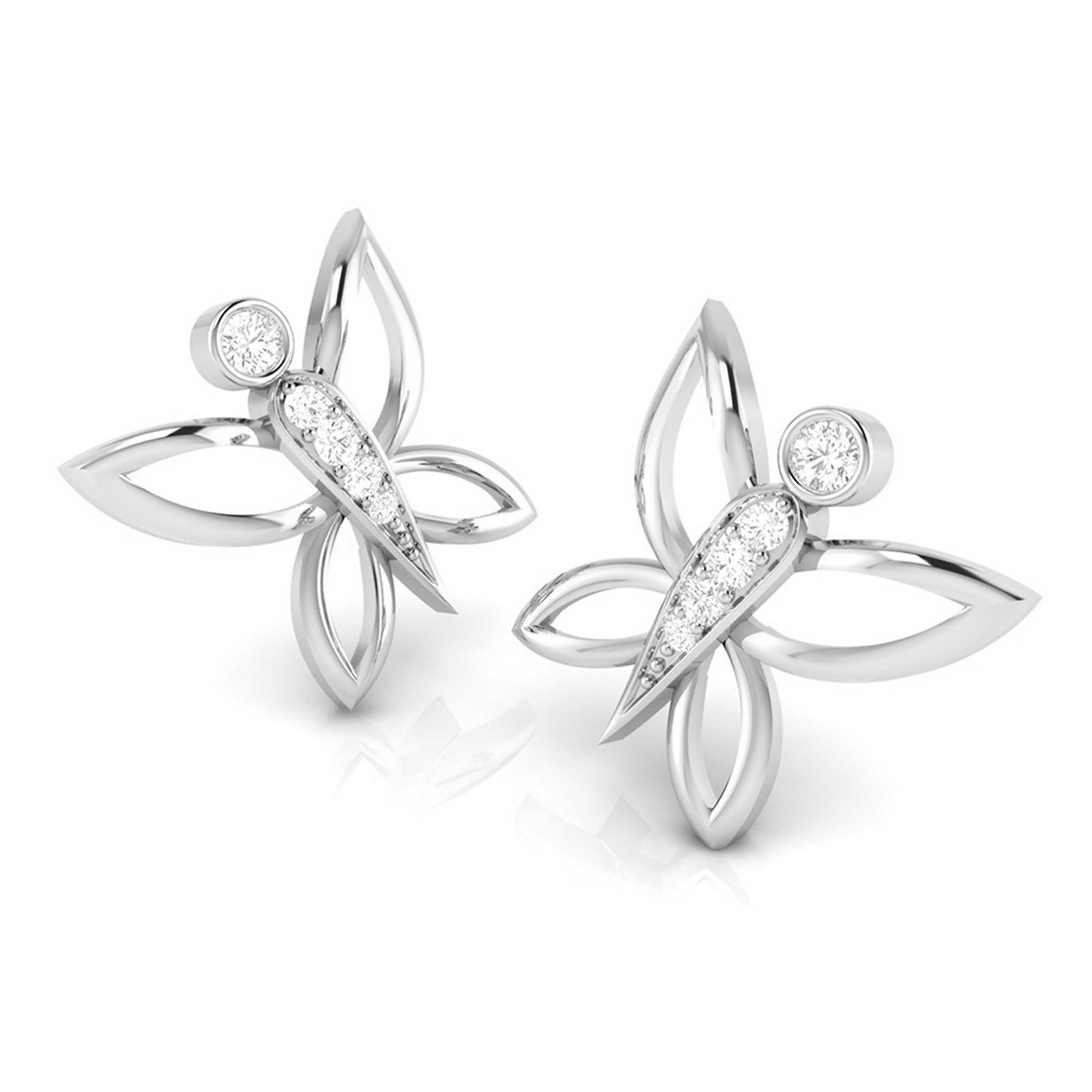 Cheering Butterfly Diamond Earring In Pure Gold By Dhanji Jewels