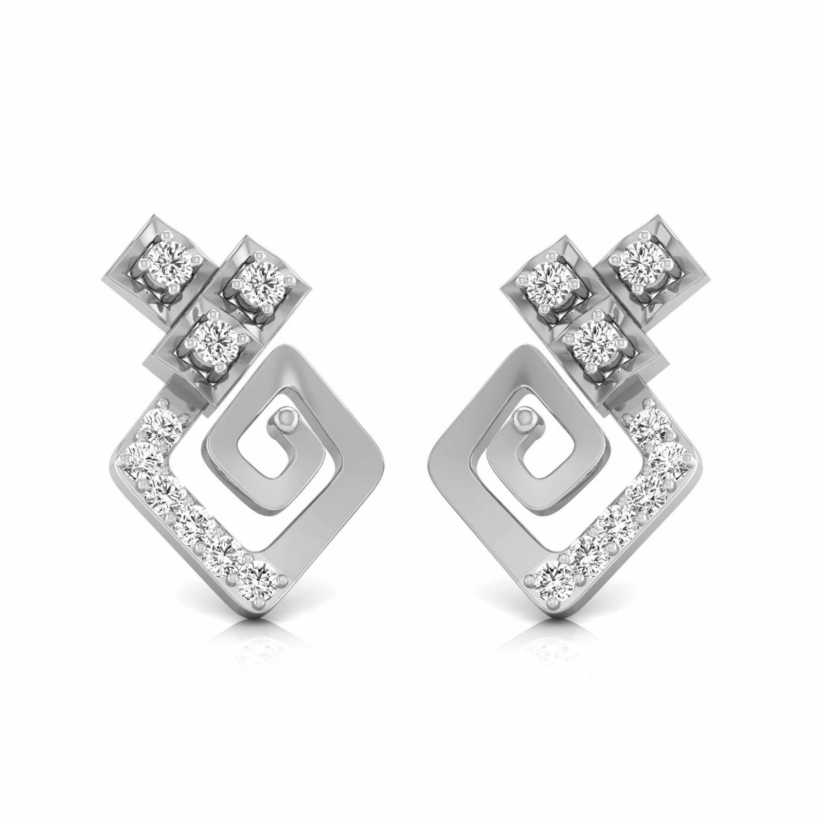 Beautiful illusion Diamond Earring In Pure Gold By Dhanji Jewels