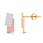 Lapping Bar Diamond Earring In Pure Gold By Dhanji Jewels