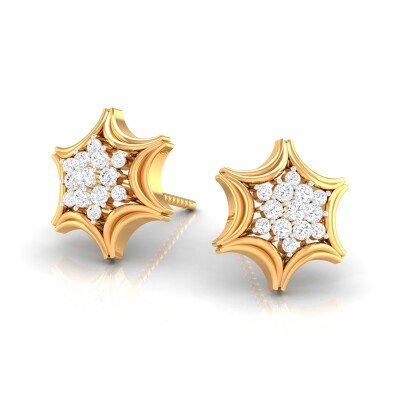 Petunia Diamond Earring in Pure Gold By Dhanji Jewels