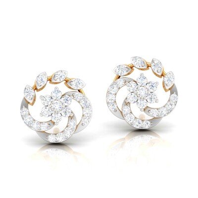 Daisy Drift Diamond Earring In Pure Gold By Dhanji Jewels