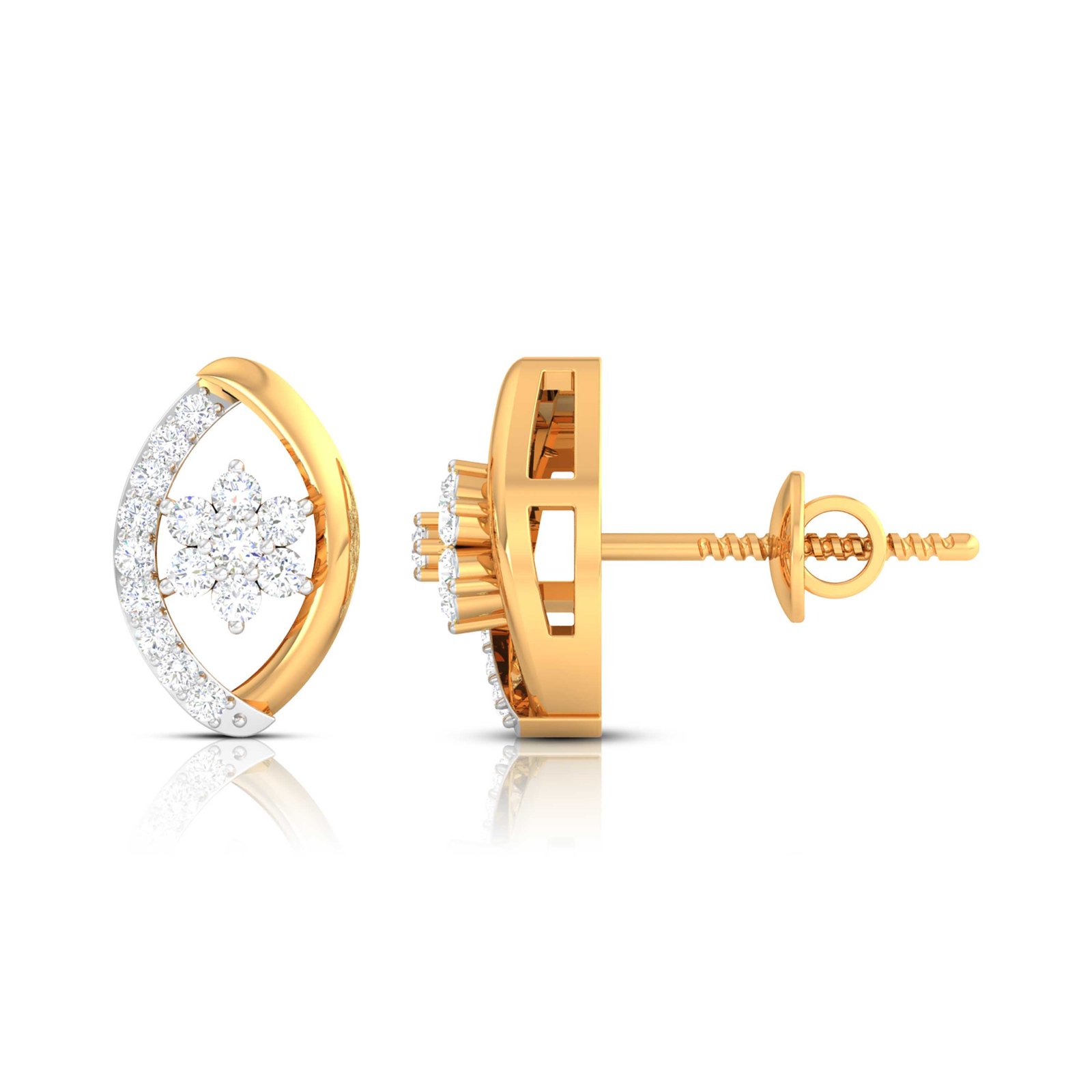 Optic Diamond Earring In Pure Gold By Dhanji Jewels