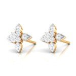 Illuminous Petal Diamond Earring In Pure Gold By Dhanji Jewels