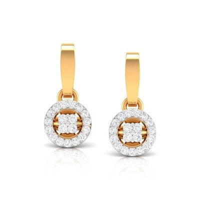 Love Medallion Diamond Earring In Pure Gold By Dhanji Jewels