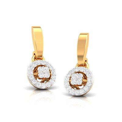 Love Medallion Diamond Earring In Pure Gold By Dhanji Jewels
