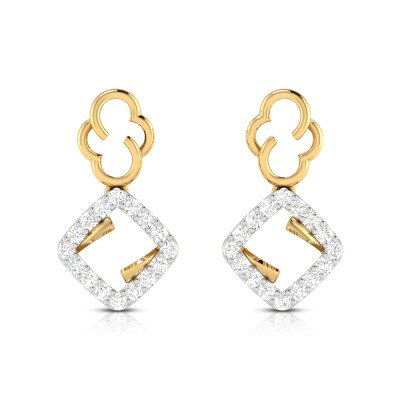 Modern Look Diamond Earring In Pure Gold By Dhanji Jewels