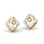 Elegant Rhombus Diamond Earring In Pure Gold By Dhanji Jewels