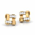 Enchanting Square Knott Diamond Earring In Pure Gold By Dhanji Jewels
