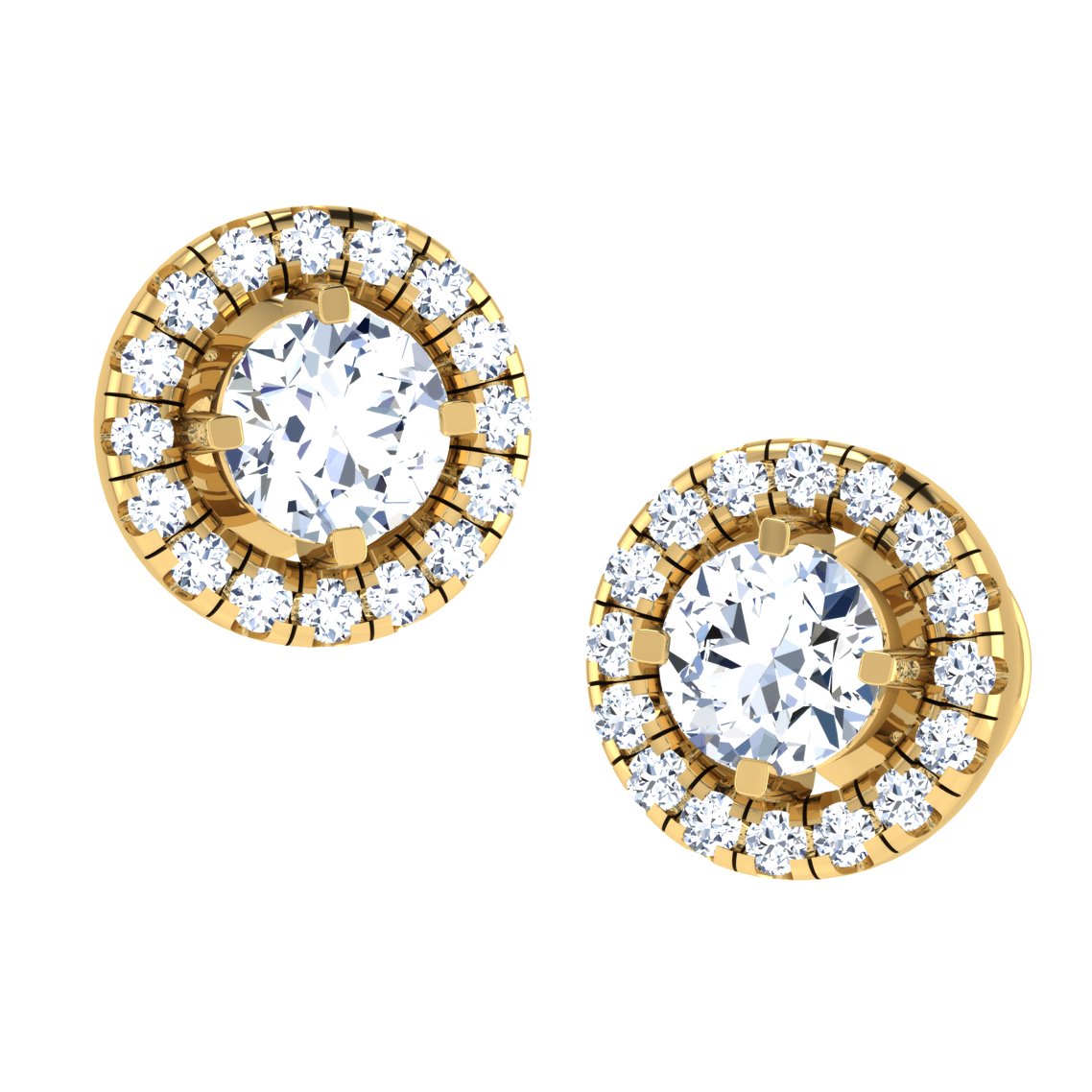 Heavenly Crystal Diamond Earring In Pure Gold By Dhanji Jewels