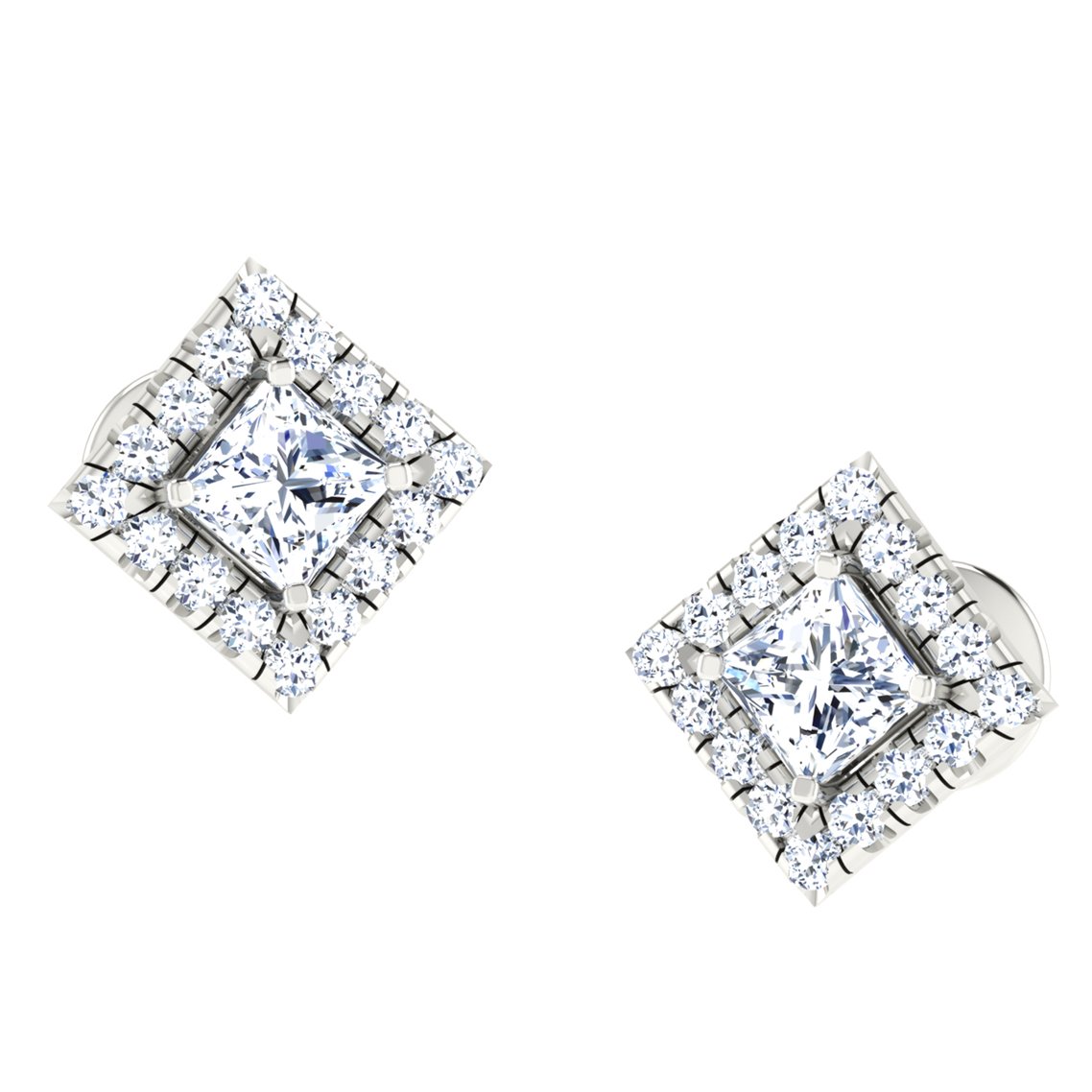 Stunning Rhombus Diamond Earring In Pure Gold By Dhanji Jewels