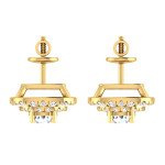 Squarish Round Diamond Earring In Pure Gold By Dhanji Jewels