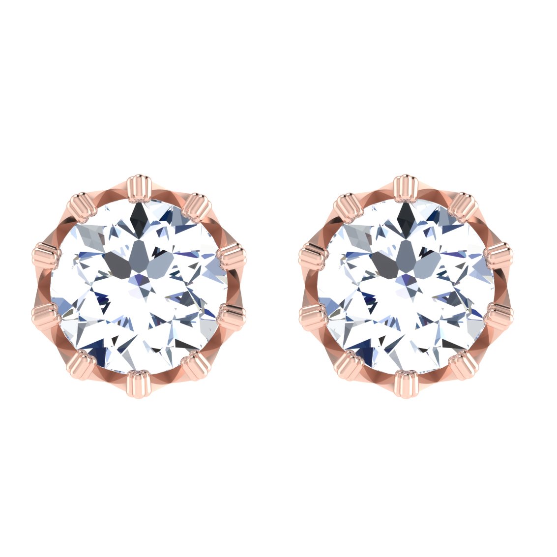 Illuminous Solitaire Diamond Earring In Pure Gold By Dhanji Jewels