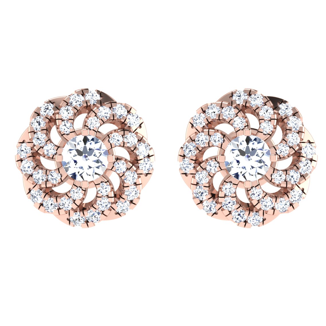 Crystal Twist Diamond Earring In Pure Gold By Dhanji Jewels
