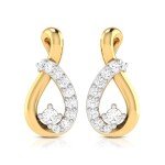 Drop Curve Diamond Earring In Pure Gold By Dhanji Jewels