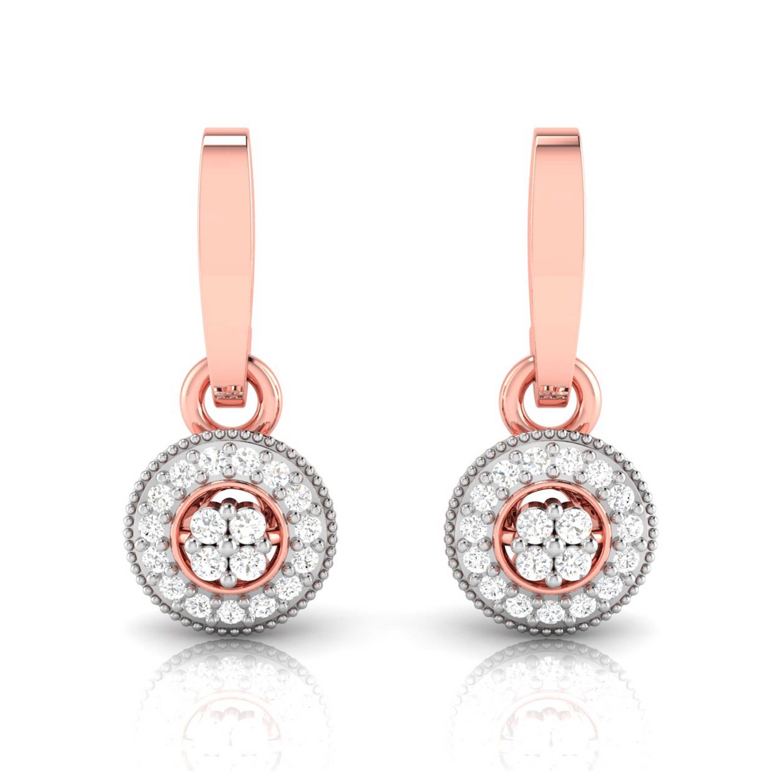 Medallion Drop Diamond Earring In Pure Gold By Dhanji Jewels