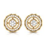 Floral Wheel Diamond Earring In Pure Gold By Dhanji Jewels