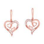 Two Hearts In A Heart Diamond Earring In Pure Gold By Dhanji Jewels