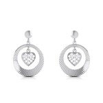 Floating Heart Diamond Earring In Pure Gold By Dhanji Jewels