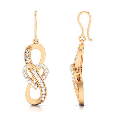 Everlasting Love Diamond Earring In Pure Gold By Dhanji Jewels