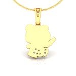 Happy Teddy Diamond Pendant In Pure Gold By Dhanji Jewels