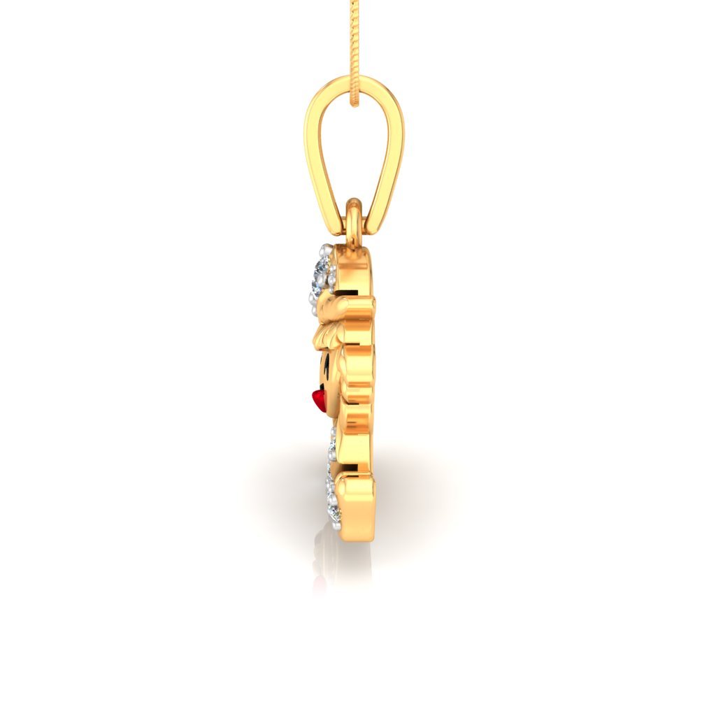 Smiling Kiddo Diamond Pendant In Pure Gold By Dhanji Jewels