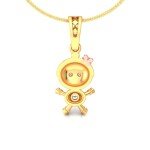 Cheerful Doll Diamond Pendant In Pure Gold By Dhanji Jewels