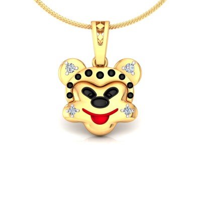 Naughty Mickey Diamond Pendant In Pure Gold By Dhanji Jewels