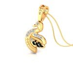 Charming  swan Diamond Pendant In Pure Gold By Dhanji Jewels