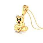 Panda With A Heart Diamond Pendant In Pure Gold By Dhanji Jewels