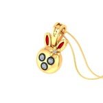 Cute Bunny Diamond Pendant In Pure Gold By Dhanji Jewels