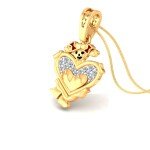 Fairy Of Heart Diamond Pendant In Pure Gold By Dhanji jewels