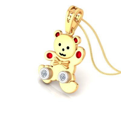Hil Teddy Diamond Pendant In Pure Gold By Dhanji Jewels