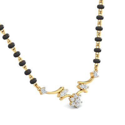 Classy Diamond Mangalsutra Pendant In Pure Gold By Dhanji Jewels