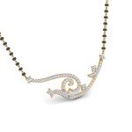 Wave Swirl Diamond Mangalsutra Pendant In Pure Gold By Dhanji Jewels