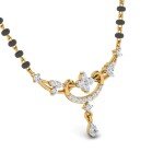 Exquisite Dropdown Diamond Mangalsutra Pendant In Pure Gold By Dhanji Jewels