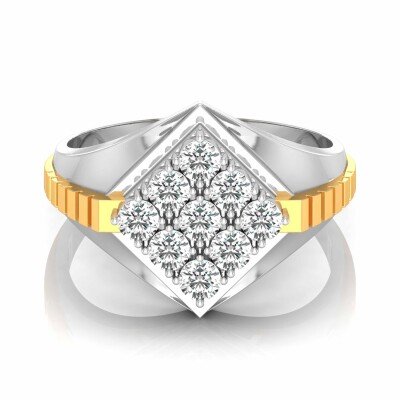 Modern Man's Diamond Ring In Pure Gold By Dhanji Jewels