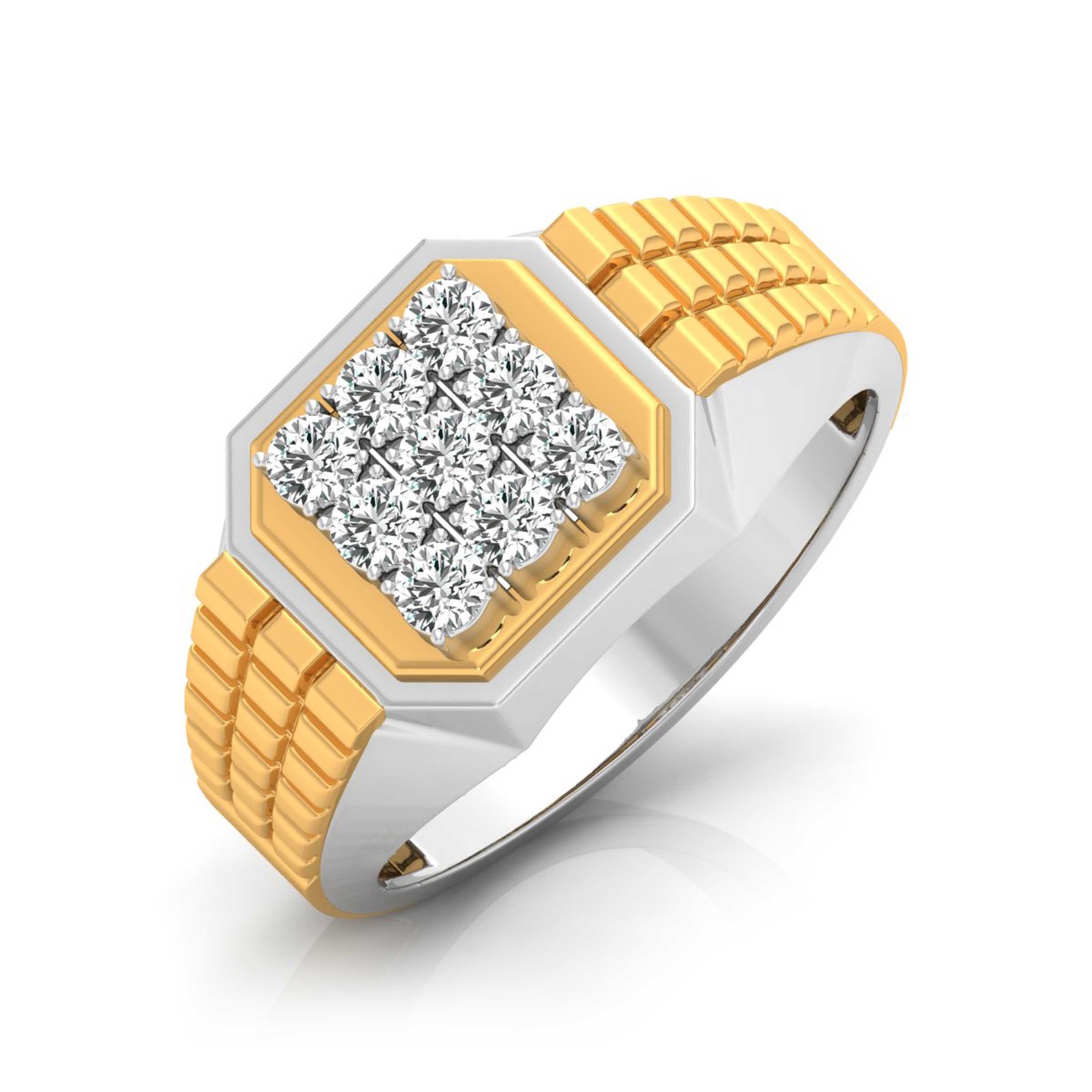 Classic Engagement Man's  Diamond Ring In Pure Gold By Dhanji Jewels