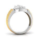 Textured Man's Diamond Ring In Pure Gold By Dhanji Jewels