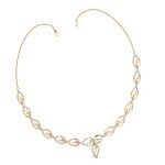 Chain Of Leaves Diamond Necklace In Pure Gold By Dhanji Jewels
