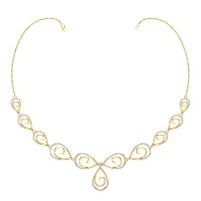 Evening Glory Diamond Necklace In Pure Gold By Dhanji Jewels
