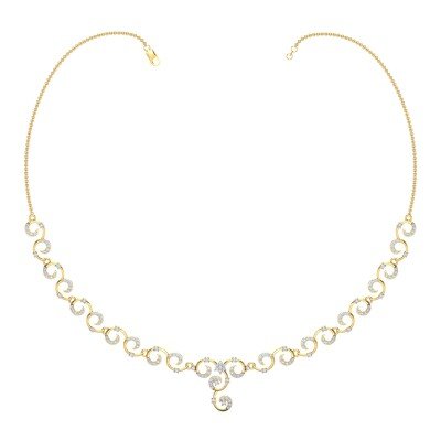Dazzling Vibe Diamond Necklace In Pure Gold By Dhanji Jewels