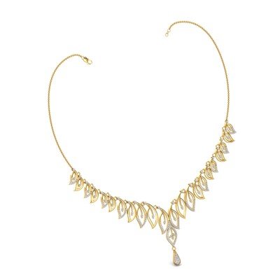 Fallen Leaves Diamond Necklace In Pure Gold By Dhanji Jewels