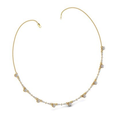 Delicacy Of Love Diamond Necklace In Pure Gold By Dhanji Jewels