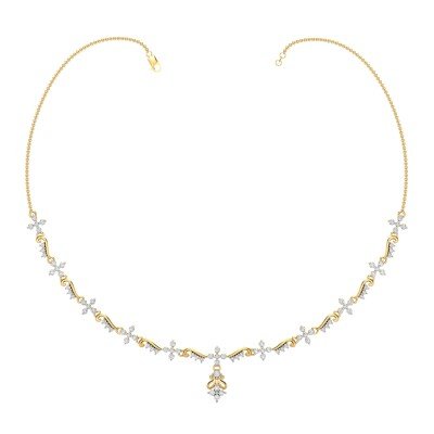 Ravishing Lady Diamond Necklace In Pure Gold By Dhanji Jewels
